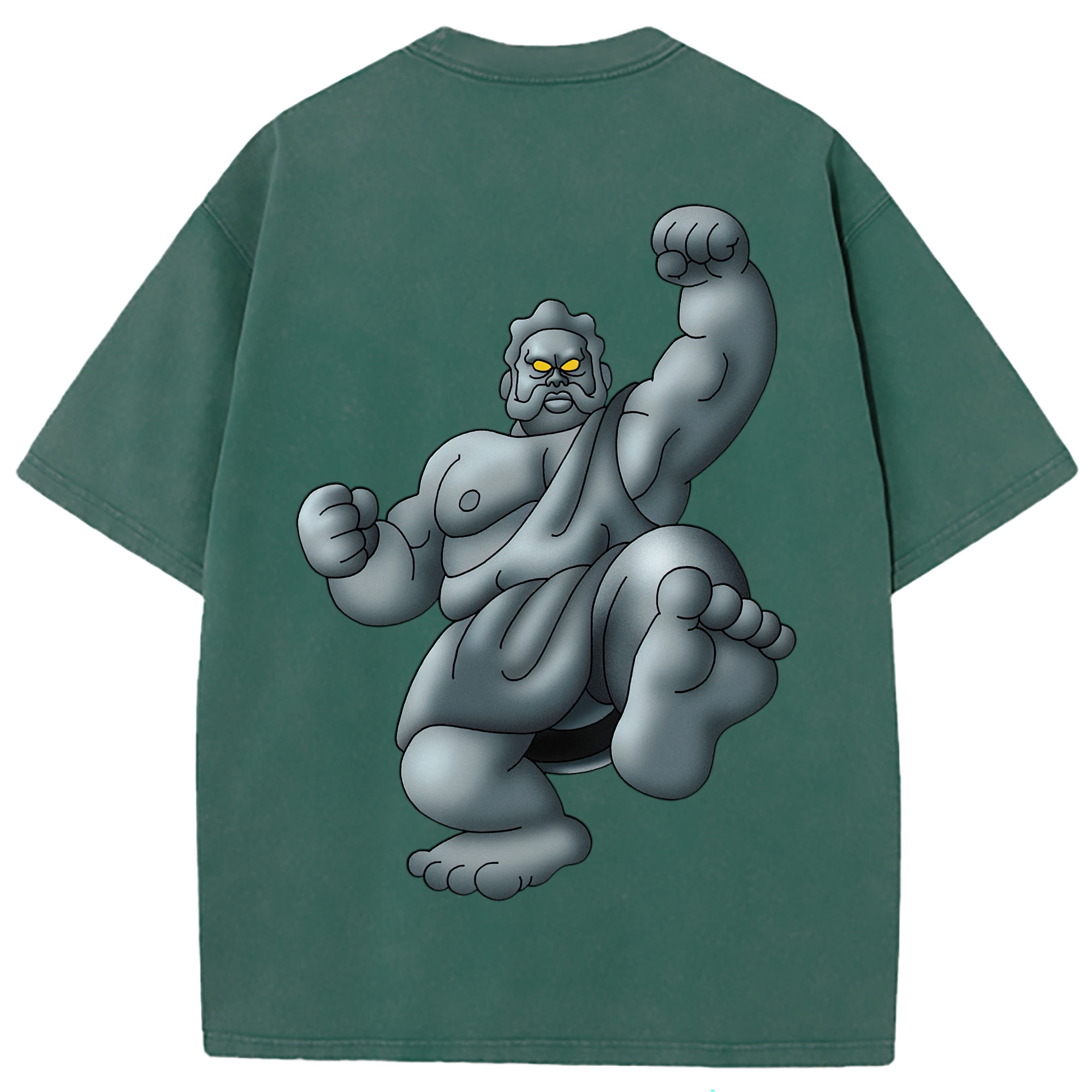 （画像用） ドラゴンクエスト Doragon Kuesuto Dragon Quest 綿100% ヴィンテージ風 半袖Tシャツ（背面プリント）